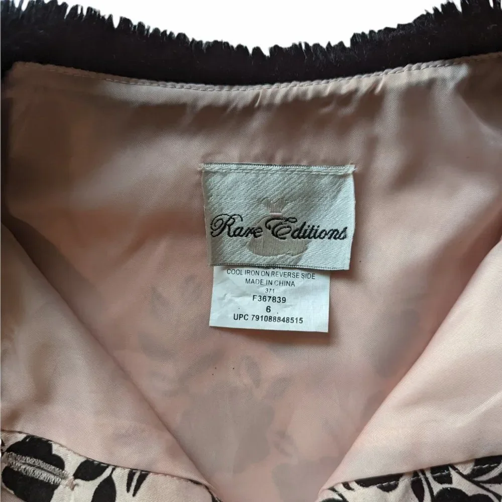 Girls Rare Editions Pink & Black Coat, Size 6